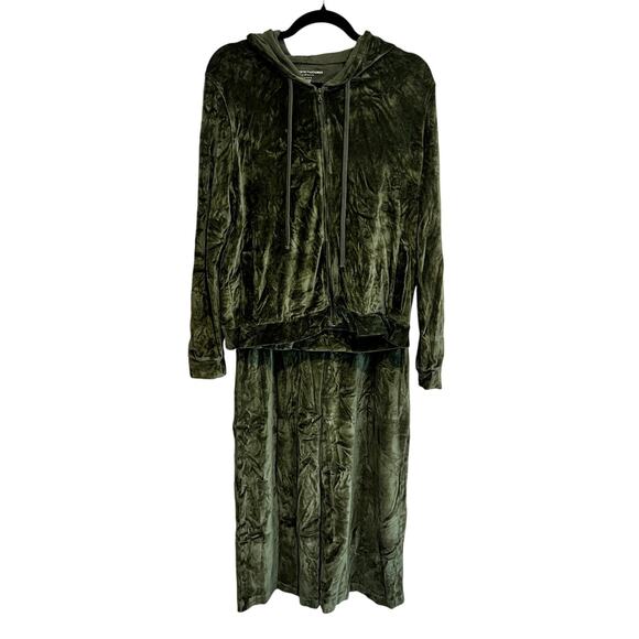 Majestic Filatures | Women's Velour Luxe Loungewear Set Olive Green Size 4 / L - Picture 1 of 14